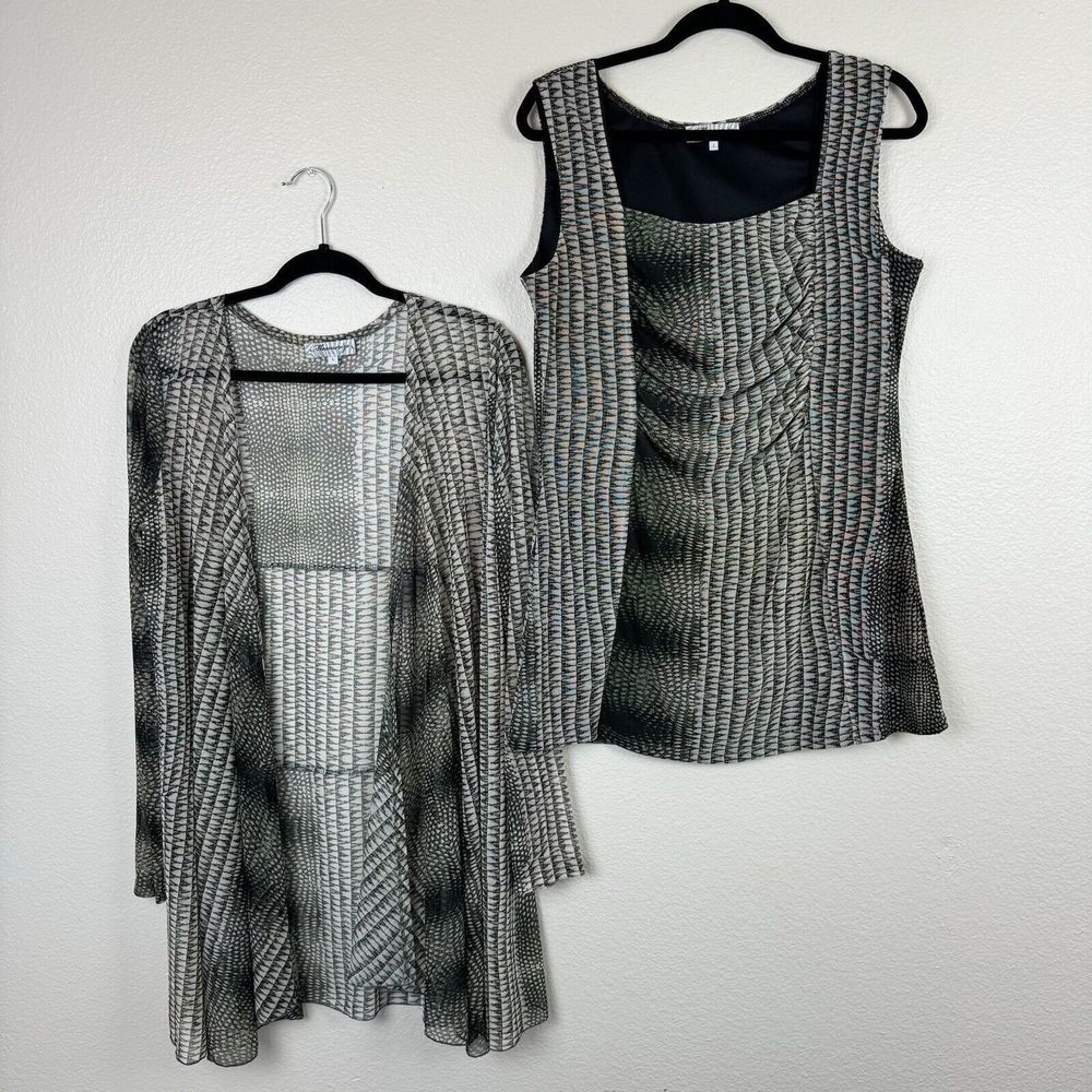 Mesmerize Mesh Dress And Cardigan Set Large
